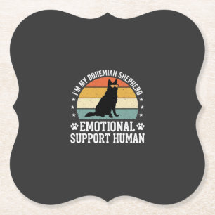 Bohemian Shepherd Emotional Support Human Dog Paper Coaster