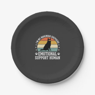 Bohemian Shepherd Emotional Support Human Dog Paper Plate