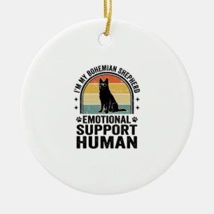 Bohemian Shepherd Emotional Support Human Vintage Ceramic Tree Decoration