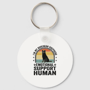 Bohemian Shepherd Emotional Support Human Vintage Key Ring