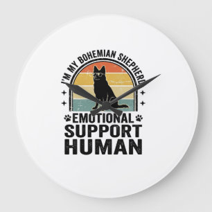 Bohemian Shepherd Emotional Support Human Vintage Large Clock