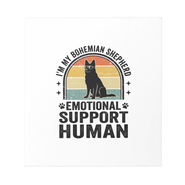 Bohemian Shepherd Emotional Support Human Vintage  Notepad (Front)