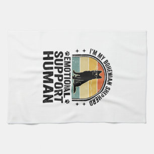 Bohemian Shepherd Emotional Support Human Vintage Tea Towel