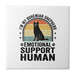 Bohemian Shepherd Emotional Support Human Vintage  Tile