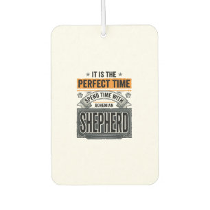 Bohemian Shepherd Vintage Dog Lover Typography Des Car Air Freshener