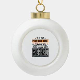 Bohemian Shepherd Vintage Dog Lover Typography Des Ceramic Ball Christmas Ornament