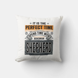 Bohemian Shepherd Vintage Dog Lover Typography Des Cushion