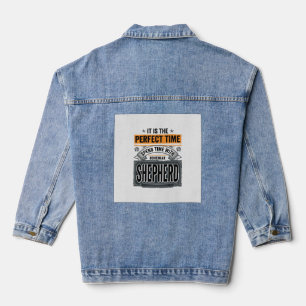 Bohemian Shepherd Vintage Dog Lover Typography Des Denim Jacket