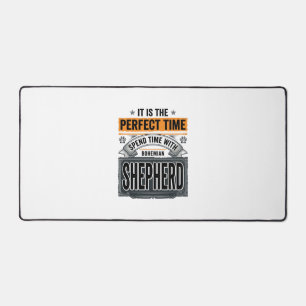Bohemian Shepherd Vintage Dog Lover Typography Des Desk Mat