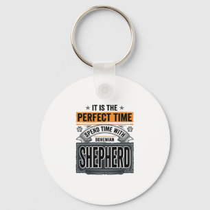 Bohemian Shepherd Vintage Dog Lover Typography Des Key Ring