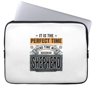 Bohemian Shepherd Vintage Dog Lover Typography Des Laptop Sleeve