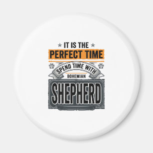 Bohemian Shepherd Vintage Dog Lover Typography Des Magnet