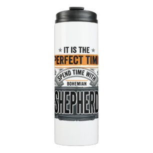 Bohemian Shepherd Vintage Dog Lover Typography Des Thermal Tumbler