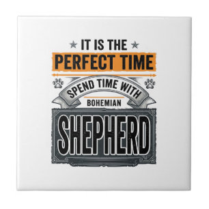 Bohemian Shepherd Vintage Dog Lover Typography Des Tile