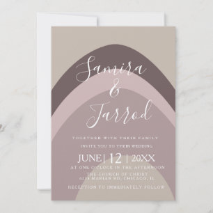 Bohemian Simple Natural Arch Rainbow Wedding Invitation