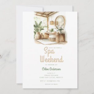 Bohemian Spa   Bachelorette Weekend Invitation