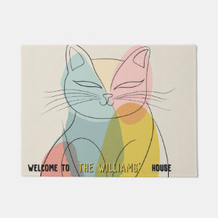 Bohemian Sphynx Cat Mum Dad House Decor Welcome Doormat