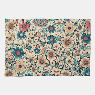 Bohemian Spring Flower Kitchen Towel 