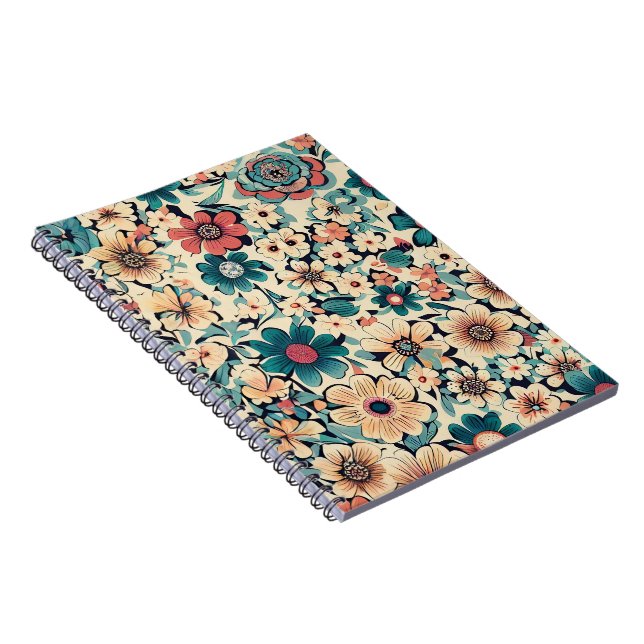 Bohemian Spring Flower Pattern Notebook (Right Side)