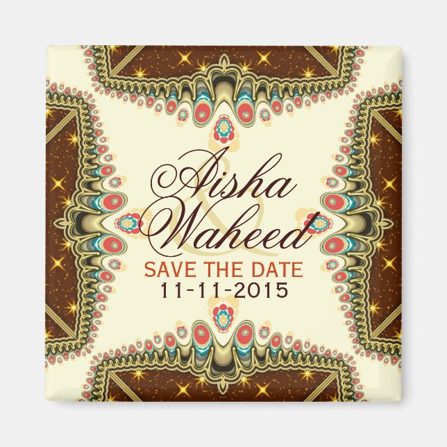 Bohemian Stars Announce Wedding Date Magnet (Front)