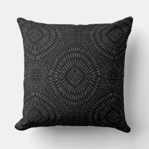 Bohemian stone black pattern cushion