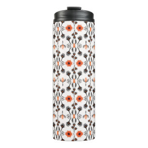 Bohemian striped floral: hand-drawn vintage. thermal tumbler