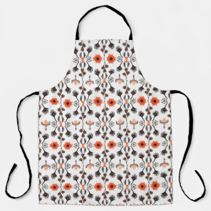 Bohemian Striped Floral, Seamless Pattern, Hand Dr Apron