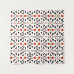 Bohemian Striped Floral, Seamless Pattern, Hand Dr Tapestry