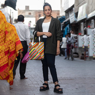 Bohemian Striped Tote Bag
