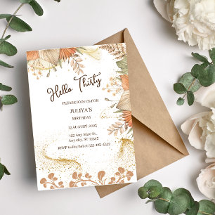 Bohemian style 30th Birthday Party Invitation