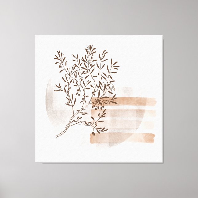 Bohemian Style Abstract Floral Art  Canvas Print (Front)