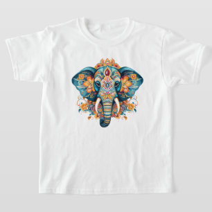 Bohemian Style Elephant and Flowers T-Shirt