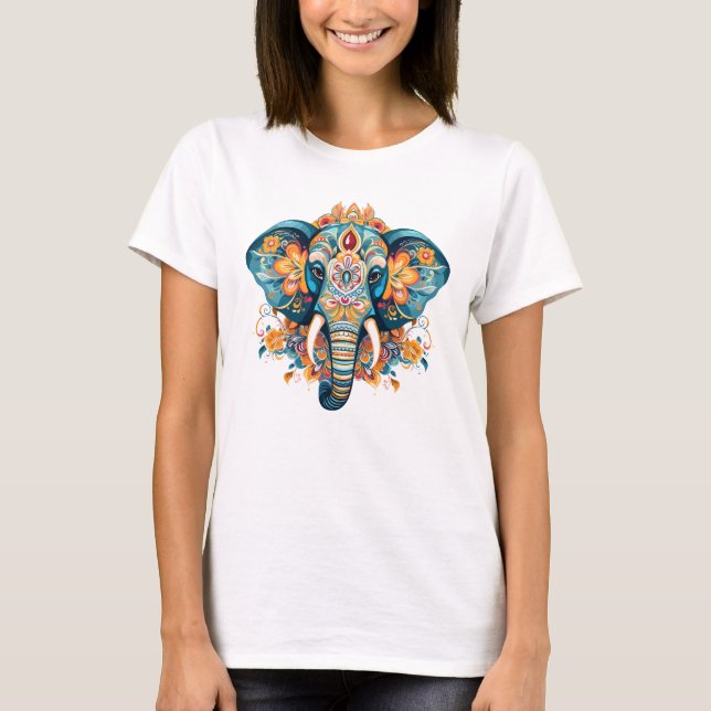 Bohemian Style Elephant T-Shirt (Front)