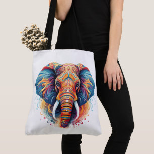 Bohemian Style Elephant  Tote Bag