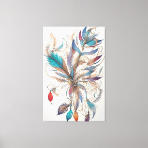 Bohemian Style Feathers Canvas Print