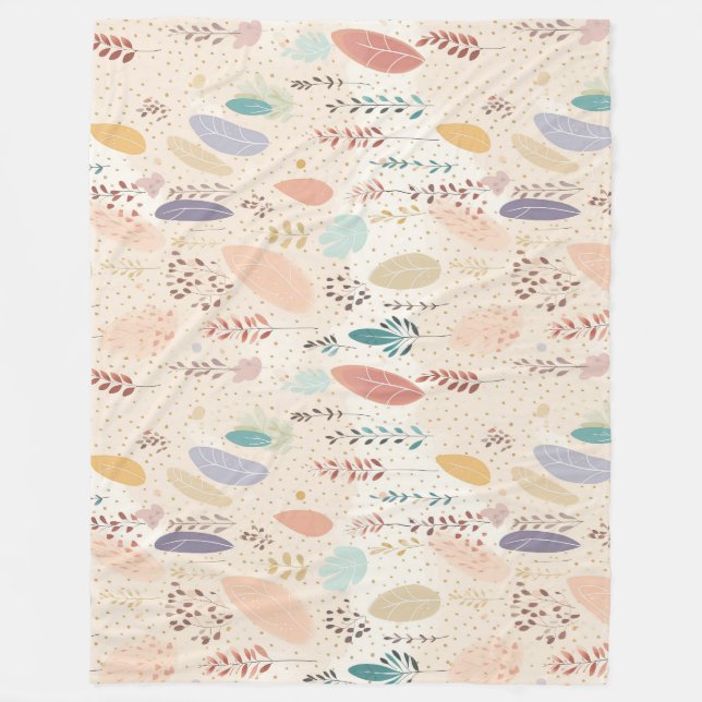 Bohemian Style Pastel  Fleece Blanket (Front)