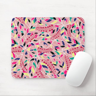 bohemian style traditional jungle of leaves mouse mat