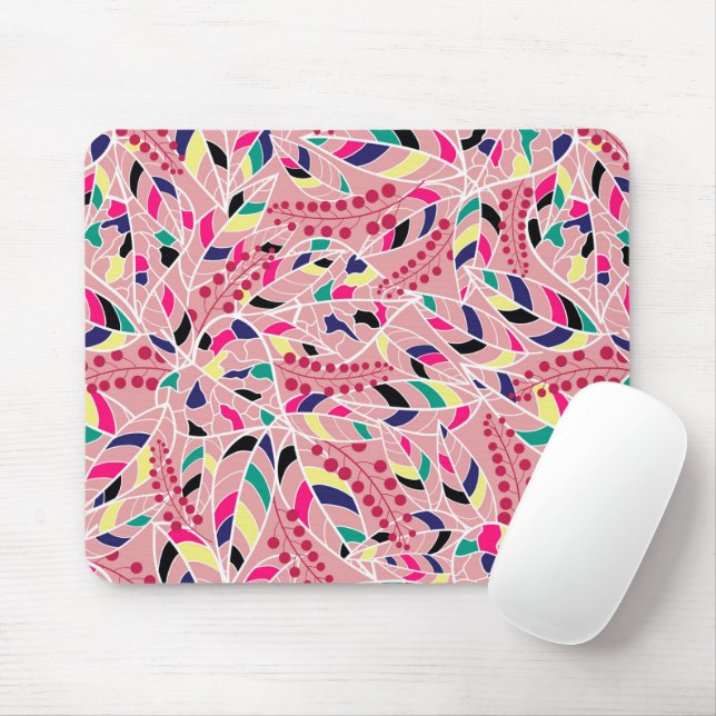 bohemian style traditional jungle of leaves mouse mat (With Mouse)