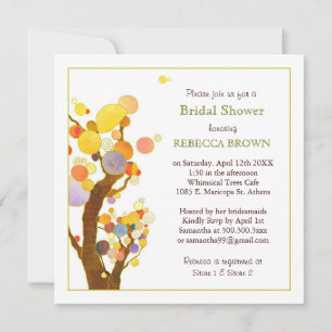 Bohemian Style Trees Modern Bridal Shower Invitation