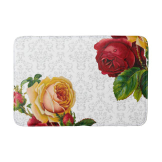 Bohemian Style Vintage Roses Bath Mat