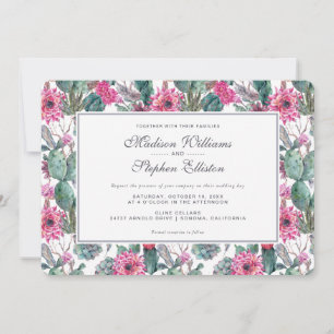 Bohemian Succulent & Floral - Wedding Invitation