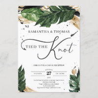 Bohemian summer tropical leaves gold tied the knot