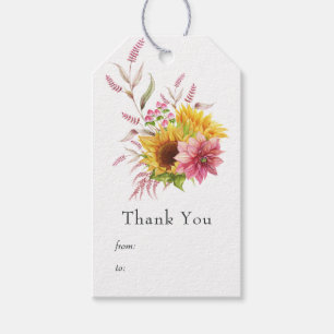 Bohemian Sun and Burgundy Plum Floral Gift Tags