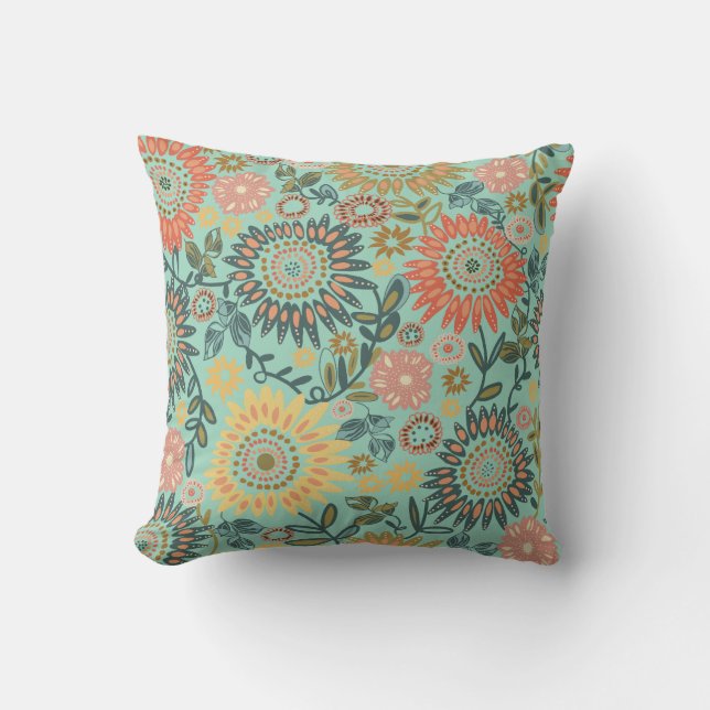 Bohemian Sunflowers Cushion (Front)