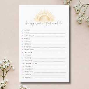 Bohemian Sunshine Boy Shower Baby Word Scramble