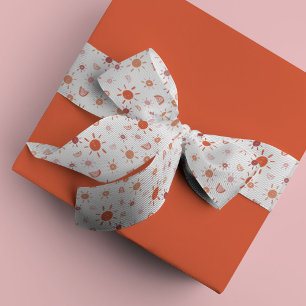 Bohemian Sunshines and Rainbows in Red Grosgrain Ribbon