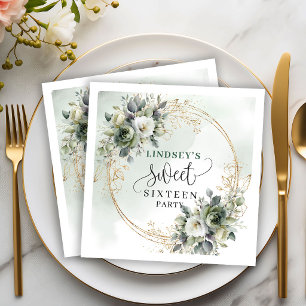 Bohemian Sweet 16 Sage Green Eucalyptus Napkins