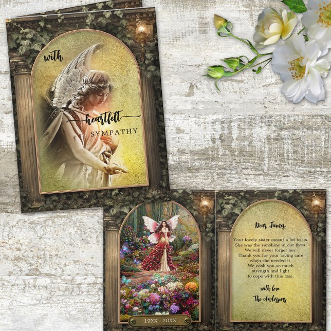 Bohemian Sympathy Photo Condolences Card (Creator Uploaded)