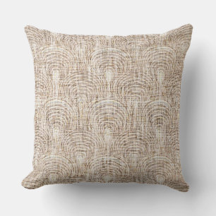 Bohemian tan scallops pattern cushion