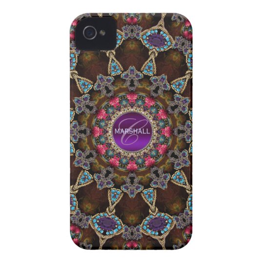 Bohemian Tapestry Art Monogram CaseMate iPhone 4 Case-Mate Case
